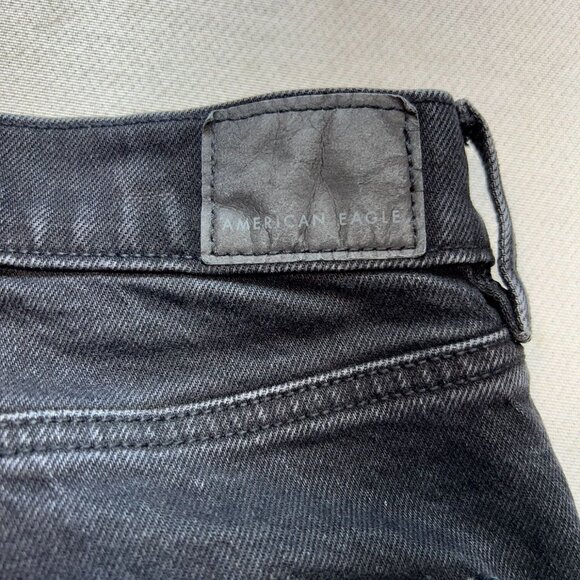 American Eagle Women's Grunge Slim Straight Jeans Stretch Size 6 Faded Black - Picture 11 of 11